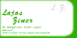 lajos ziner business card